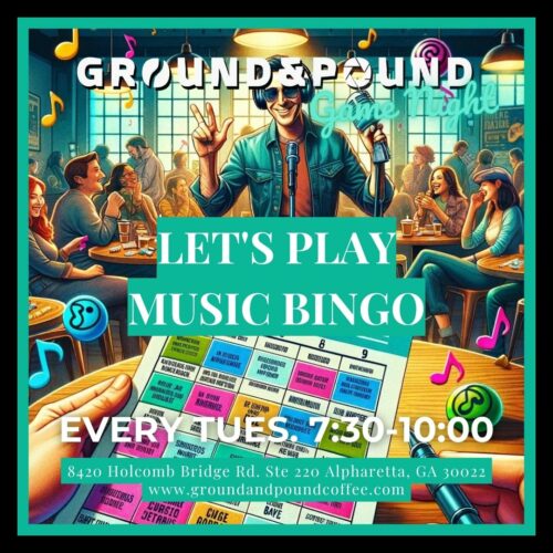 Game Night-Music Bingo at Ground&Pound Coffee
